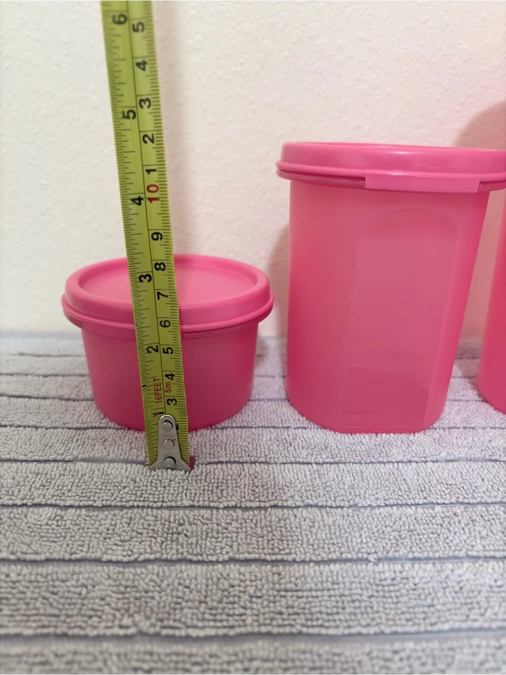Tupperware set of 4 Pink Food Storage Container